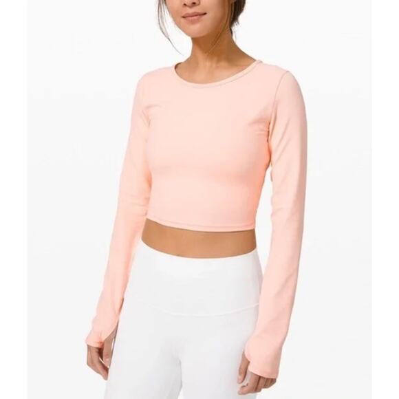 Lululemon Ballet Top Women’s 6/8 Ever Elated Crop Shirt Blush Pink Nulu - Picture 1 of 7